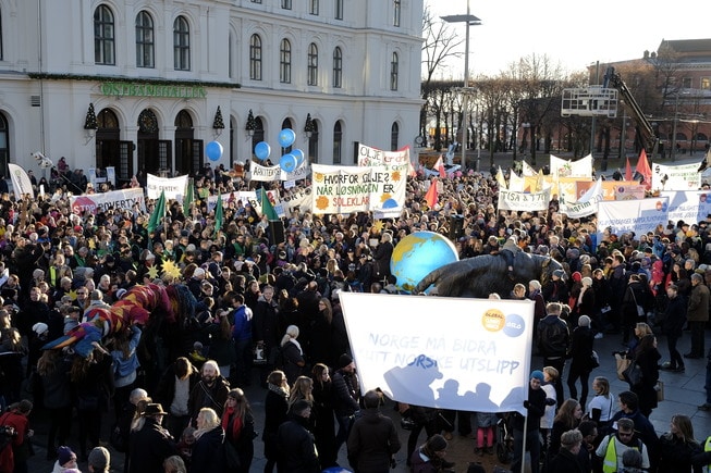 Demonstrasjon utenfor Østbanehallen