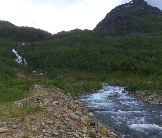 natur fjell elv grønt tur