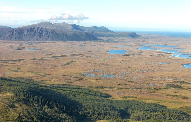 natur fjell innsjø panorama drone trær himmel