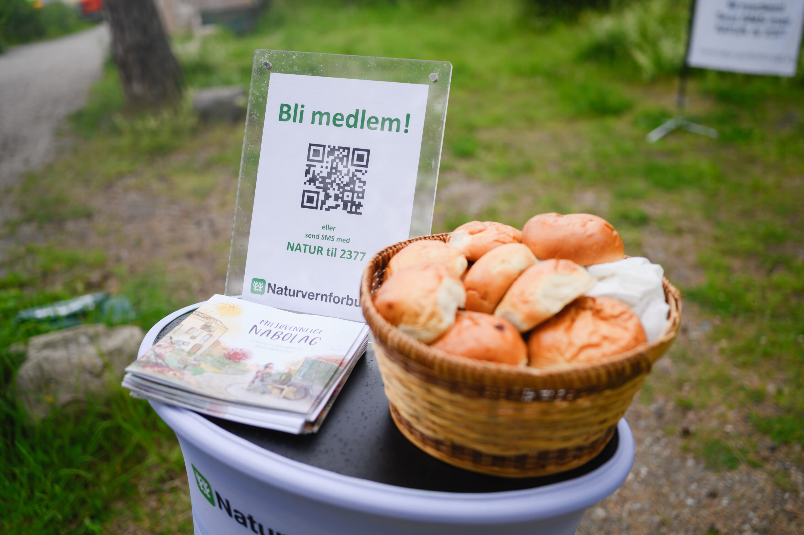 Påmelding og boller ved stand for Naturvernforbundet