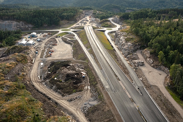 Flyfoto over E39 Mandalskrysset