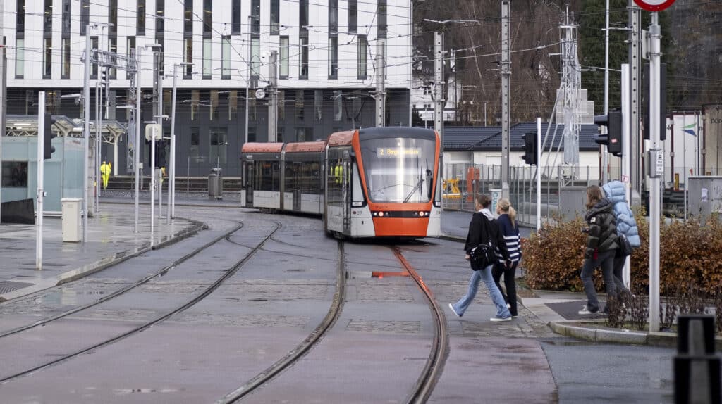 bybanen skinner bergen sentrum hvor går skinnene